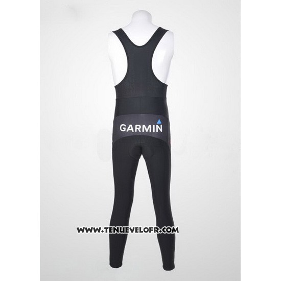 2011 Maillot Ciclismo Garmin Cervelo Blanc et Noir Manches Longues et Cuissard